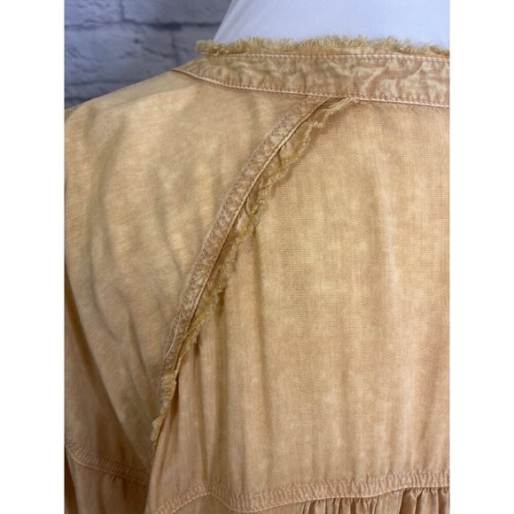 Easel Summer Breeze Mineral Washed Top Frayed Seams Tunic Length Size Large - Picture 4 of 11